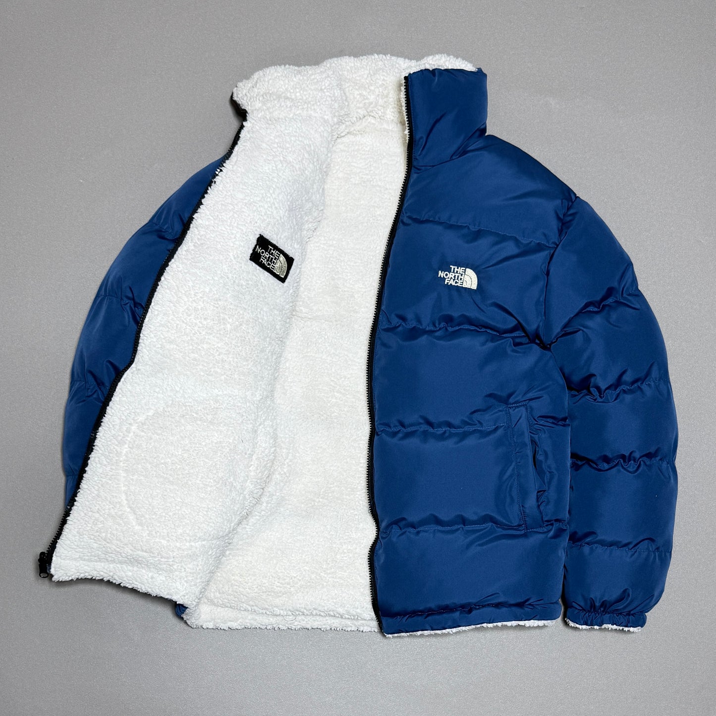 THE NORTH FACE PUFFER JACKET DOUBLE FACE BLUE