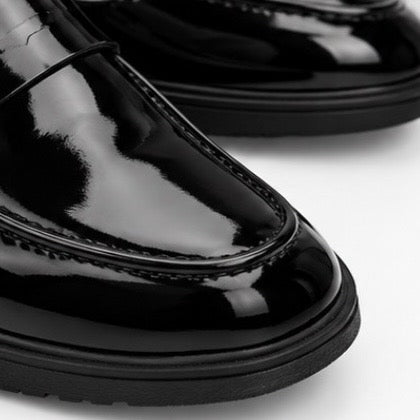 SHINY BLACK LOAFERS