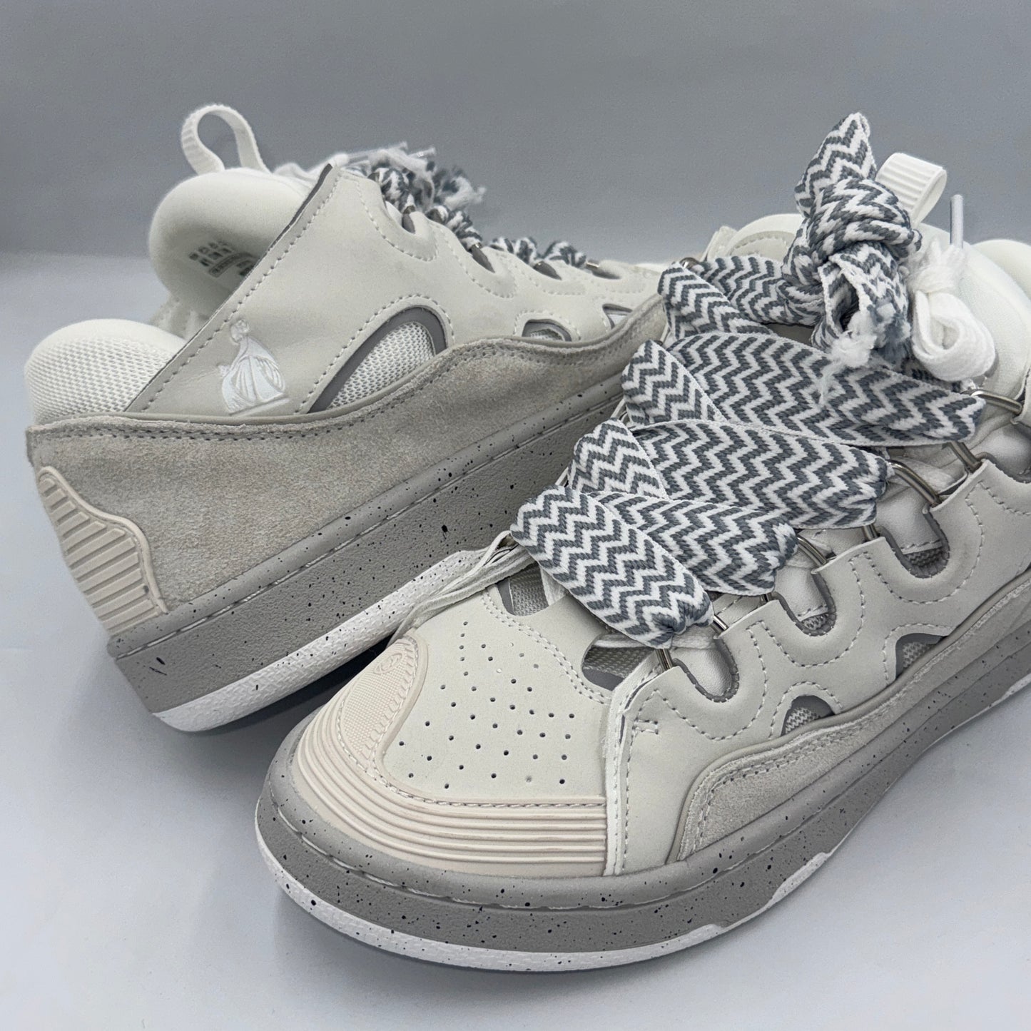 LANVIN CURB SNEAK WHITE GREY