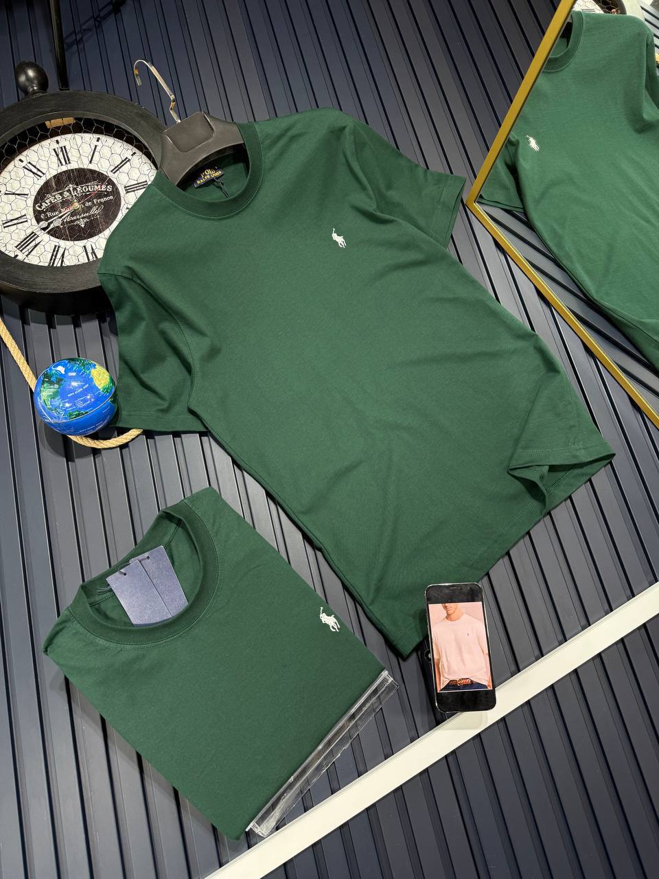 T-SHIRT RALPH LAUREN VERT BOUTEILLE