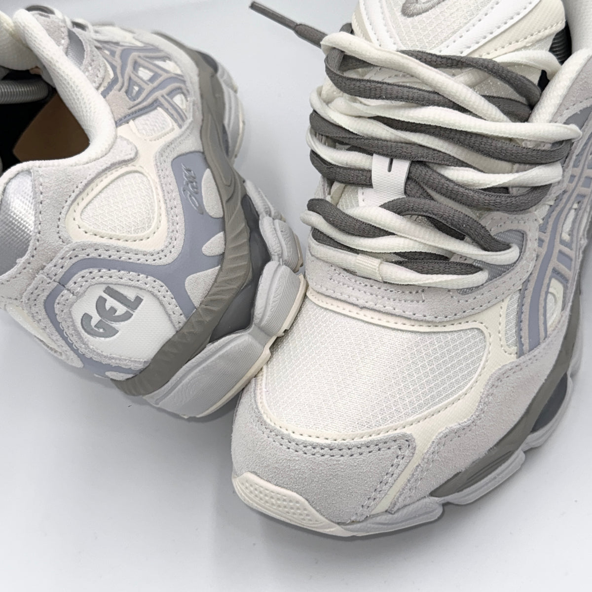 ASICS GEL NYC WHITE LIGHT GREY DOUBLE LACES