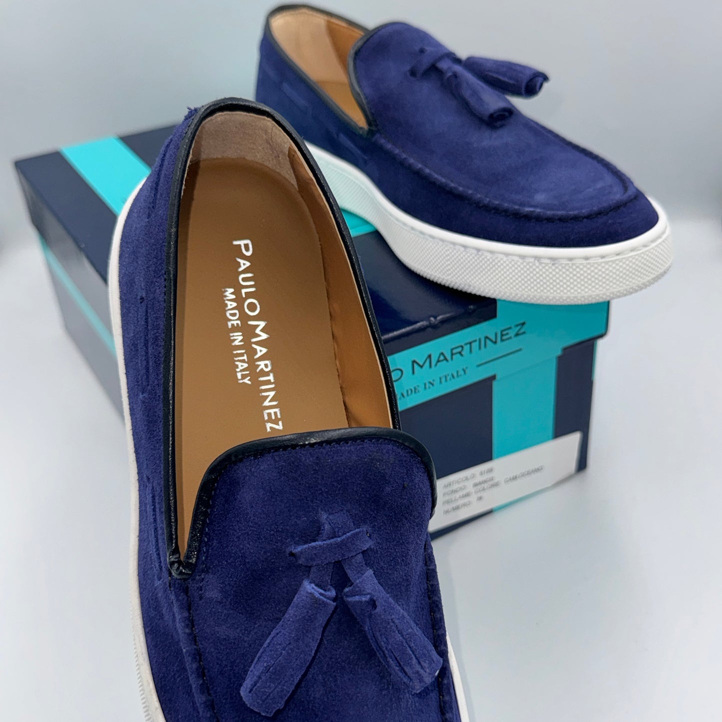 MOCASSIN PAULO MARTINEZ EN DAIM ORIGINAL ( BLEU NUIT )