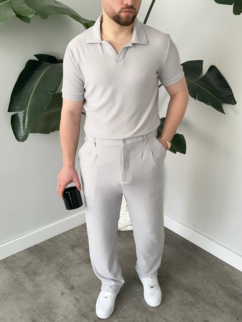 ENSEMBLE OLD MONEY GRIS CLAIR