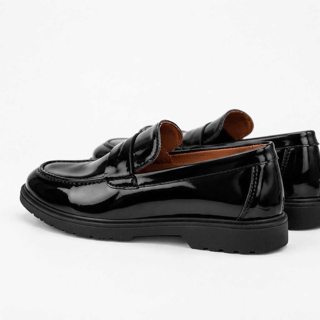 SHINY BLACK LOAFERS