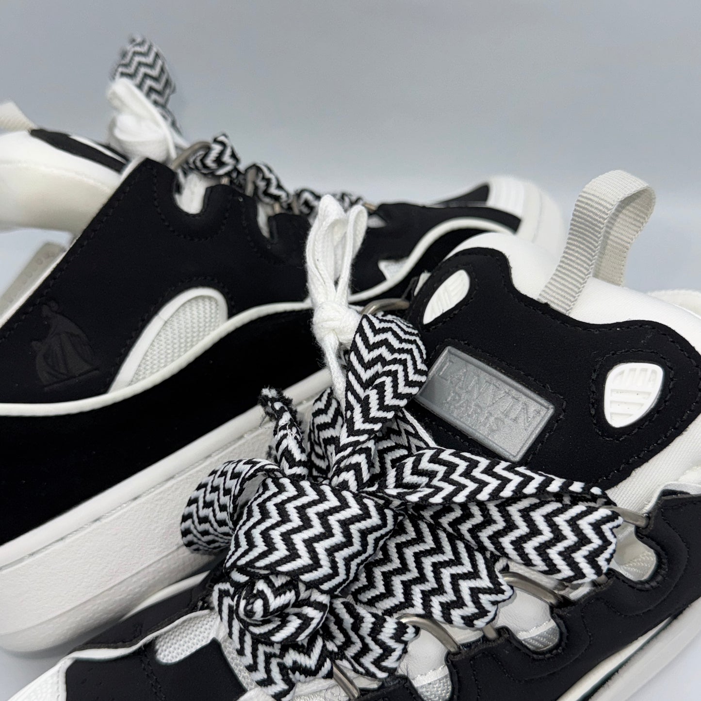 LANVIN CURB SNEAKERS BLACK WHITE