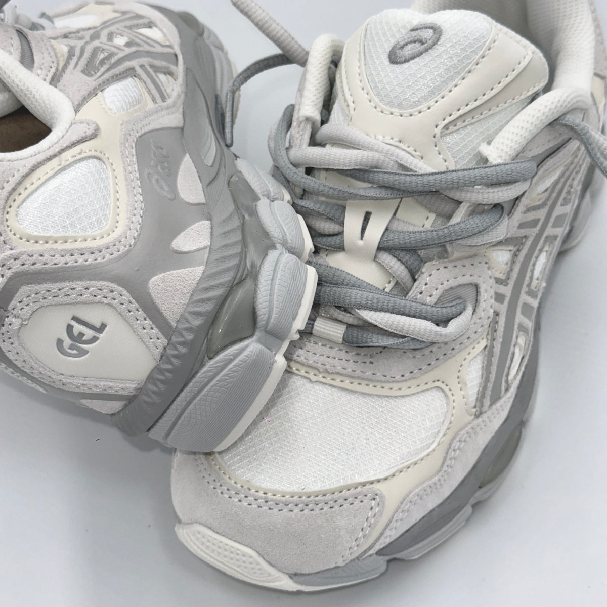 ASICS GEL NYC WHITE LIGHT GREY DOUBLE LACES