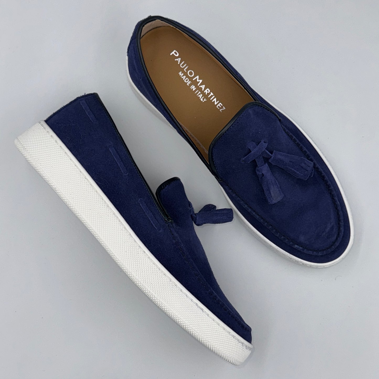 MOCASSIN PAULO MARTINEZ EN DAIM ORIGINAL ( BLEU NUIT )