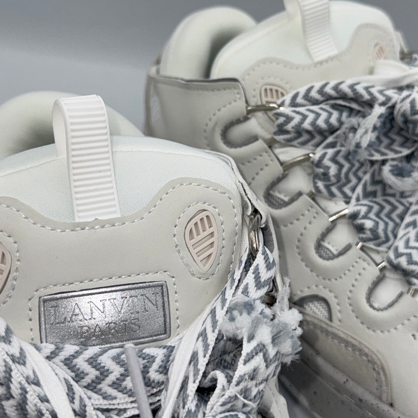LANVIN CURB SNEAK WHITE GREY