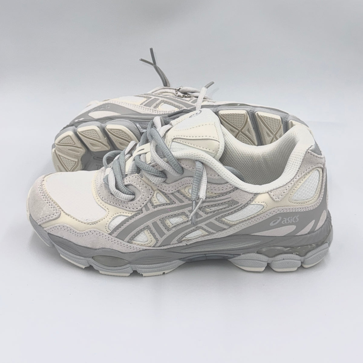 ASICS GEL NYC WHITE LIGHT GREY DOUBLE LACES