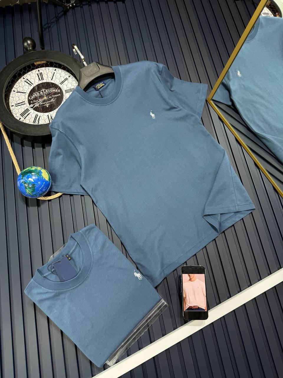 T-SHIRT RALPH LAUREN BLEU ARDOISE